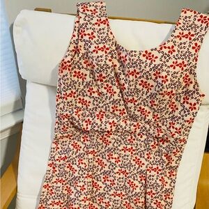 Floral Sleeveless Dress - Red and Black